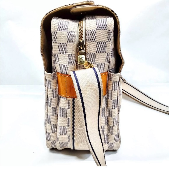 Auth Louis Vuitton LV Damier Azur Navaglio Messenger Bag Crossbody Satchel - Picture 3 of 10